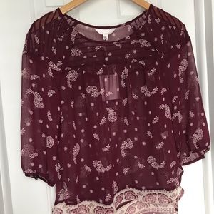 Paisley print sheet top